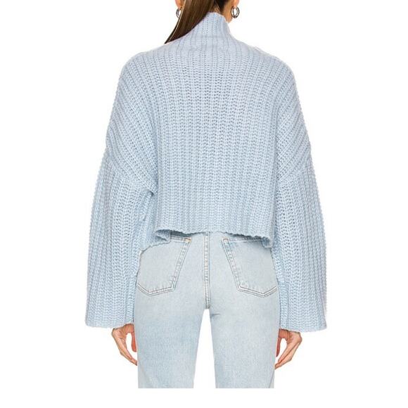Weekend Stories Alexi Pullover Wool Blend Sweater in Sky Blue Size M - Picture 7 of 8